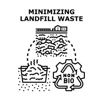 Minimizing landfill waste vector concept illustration Stock Illustration