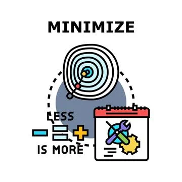 Minimizing less is more concept illustration Stock Illustration