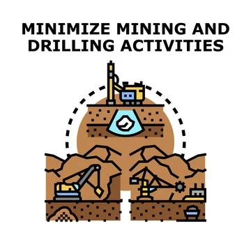 Minimizing mining and drilling activities concept vector Stock Illustration