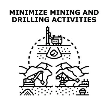 Minimizing mining and drilling activities concept vector Stock Illustration