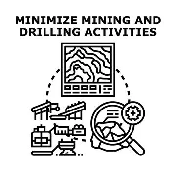 Minimizing mining and drilling activities concept vector Stock Illustration