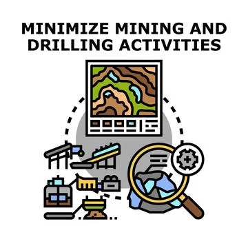 Minimizing mining and drilling activities concept vector Stock Illustration