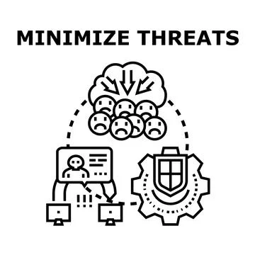 Minimizing online threats and data security risks 库存插图