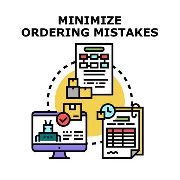 Minimizing ordering mistakes process automation system Illustrazione stock