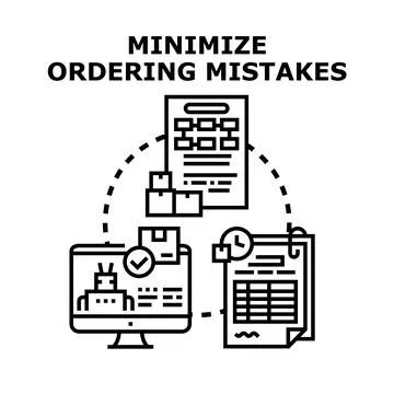 Minimizing ordering mistakes process automation system Illustrazione stock