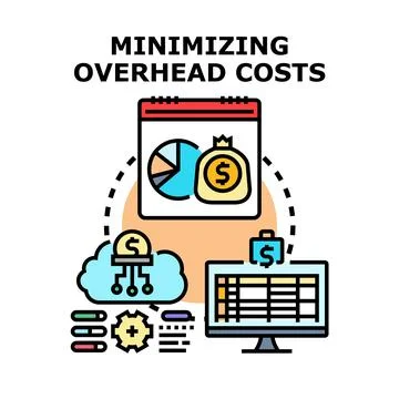 Minimizing overhead costs for business efficiency and savings Stock Illustration