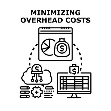 Minimizing overhead costs for business efficiency and savings Stock Illustration