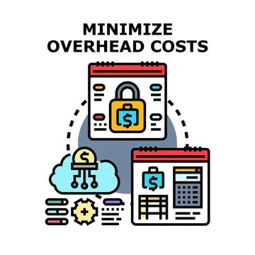 Minimizing overhead costs concept with security and cloud accounting Stock Illustration