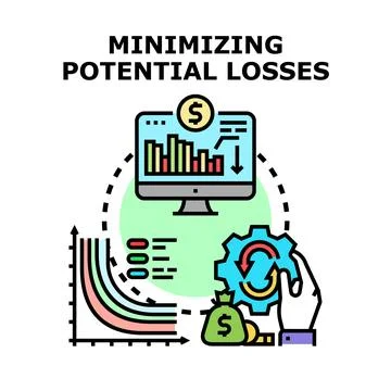 Minimizing potential losses through risk management strategy Stock Illustration