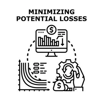 Minimizing potential losses through risk management strategy Stock Illustration