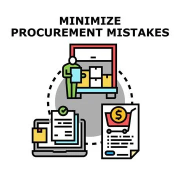 Minimizing procurement mistakes and optimizing supply chain process 스톡 일러스트