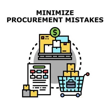 Minimizing procurement mistakes for business efficiency strategy 库存插图