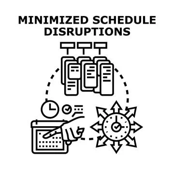 Minimizing schedule disruptions and optimizing work efficiency 스톡 일러스트