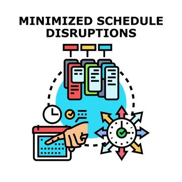 Minimizing schedule disruptions and optimizing work efficiency Stock Illustration