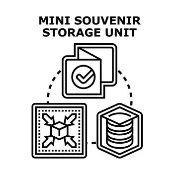 Minimizing souvenir data storage unit concept Stock Illustration