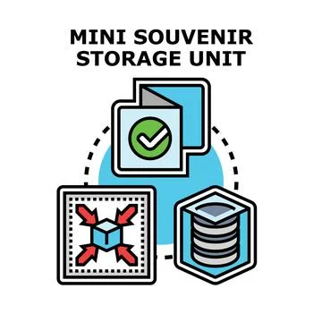 Minimizing souvenir data storage unit concept Stock Illustration