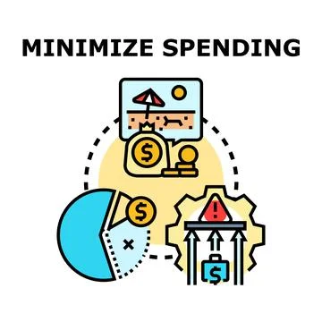 Minimizing spending concept for personal finance management Stock Illustration