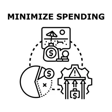Minimizing spending concept for personal finance management Stock Illustration