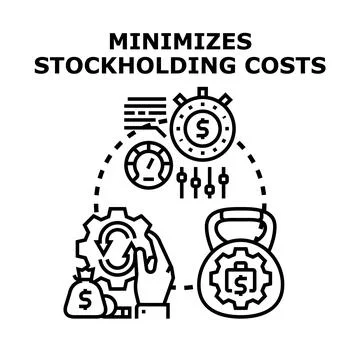 Minimizing stockholding costs concept vector Stock Illustration