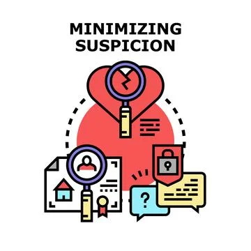 Minimizing suspicion concept vector illustration Stock Illustration
