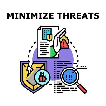 Minimizing threats vector concept illustration protecting data Stock Illustration