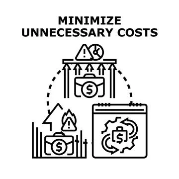 Minimizing unnecessary costs and optimizing financial expenses Stock Illustration