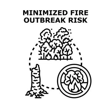 Minimizing wildfire risk and preventing forest fires Stock Illustration