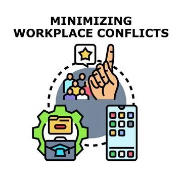 Minimizing workplace conflicts and improving team communication Ilustración de archivo