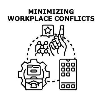Minimizing workplace conflicts and improving team communication Ilustración de archivo