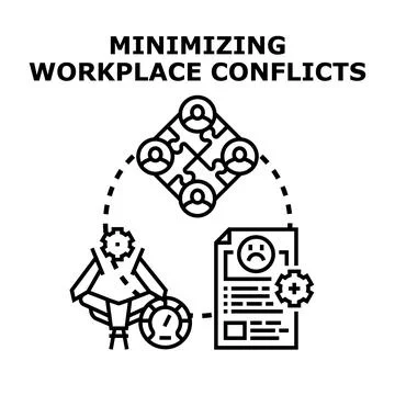Minimizing workplace conflicts and improving collaboration 库存插图