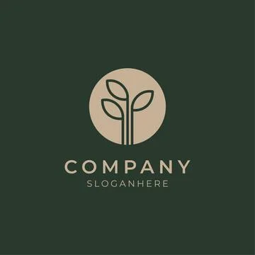 Minimlaist modern leaf logo Stock Illustration