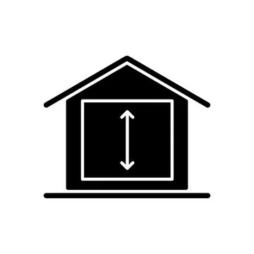 Minimum ceiling heights black glyph icon Illustrazione stock