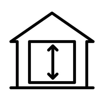 Minimum ceiling heights linear logo mark in black and white Illustrazione stock