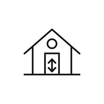 Minimum ceiling heights logo sign vector outline Illustrazione stock