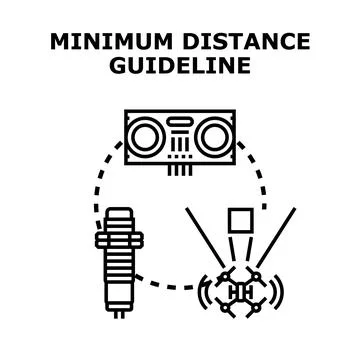 Minimum distance guideline vector concept illustrating safety Stock Illustration