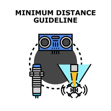 Minimum distance guideline vector concept illustrating safety Stock Illustration