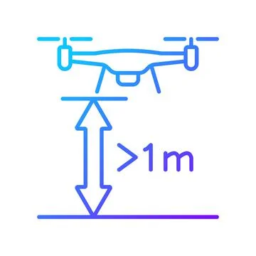 Minimum flight height gradient linear vector manual label icon Stock-Illustration