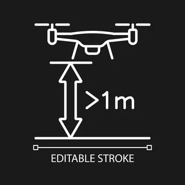 Minimum flight height white linear manual label icon for dark theme Stock-Illustration