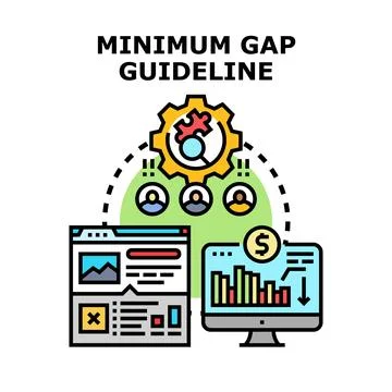 Minimum gap guideline analyzing team performance Stock Illustration
