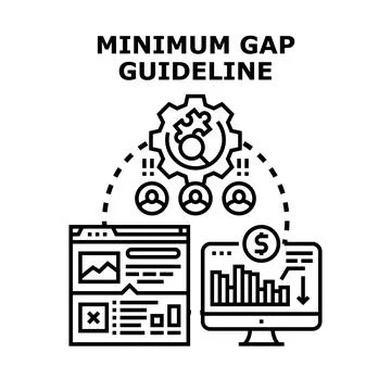 Minimum gap guideline analyzing team performance Stock Illustration