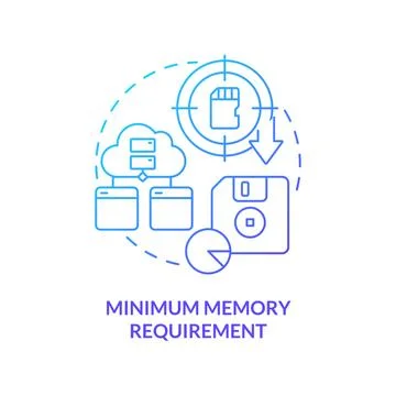 Minimum memory requirement blue gradient concept icon Illustrazione stock