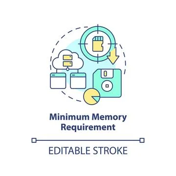 Minimum memory requirement concept icon Illustrazione stock