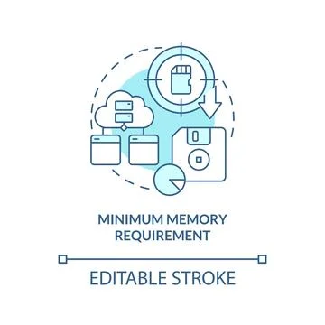 Minimum memory requirement turquoise concept icon Stock Illustration