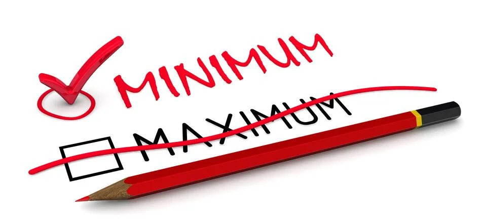 Minimum, not maximum. The concept of changing the conclusion Ilustração Stock