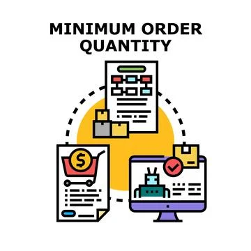 Minimum order quantity concept for business management Stock Illustration