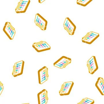 Minimum pass rating isometric icon seamless pattern Stock Illustration