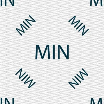 Minimum sign icon. Seamless pattern with geometric texture. Illustrazione stock