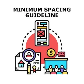 Minimum spacing guideline for user interface development 스톡 일러스트