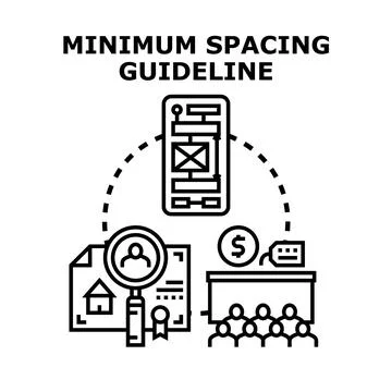 Minimum spacing guideline for user interface development Illustrazione stock