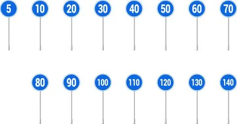 Minimum speed limit road sign Vector Stock Illustration